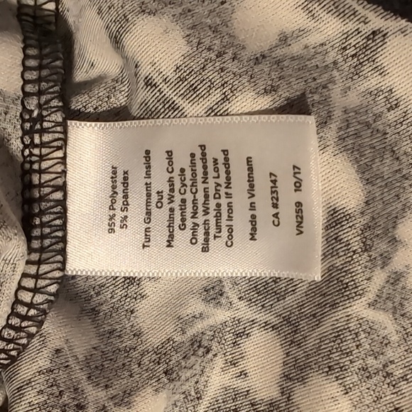 2/$10 Talbots black and white floral tie front top - Picture 3 of 4